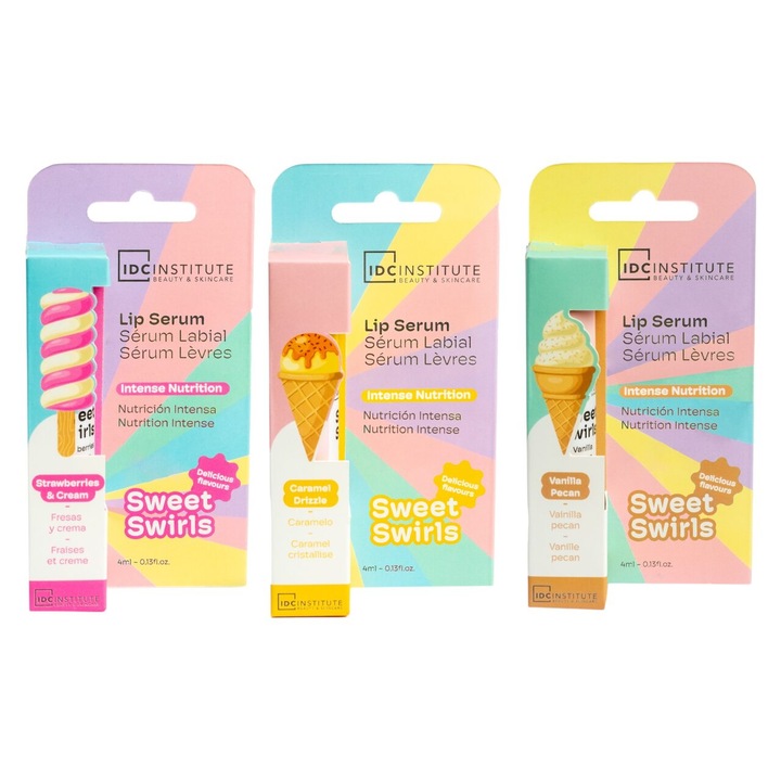 Set 3 seruri pentru buze, Sweet Swirls, 44126, IDC Institute