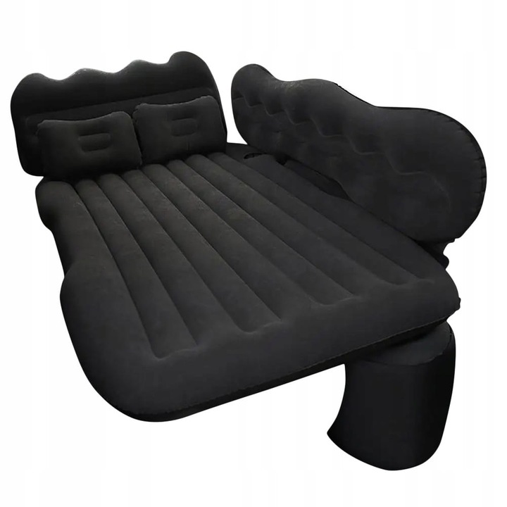 Saltea auto Edibazzar, set complet cu pompa, 130x30x110cm, negru