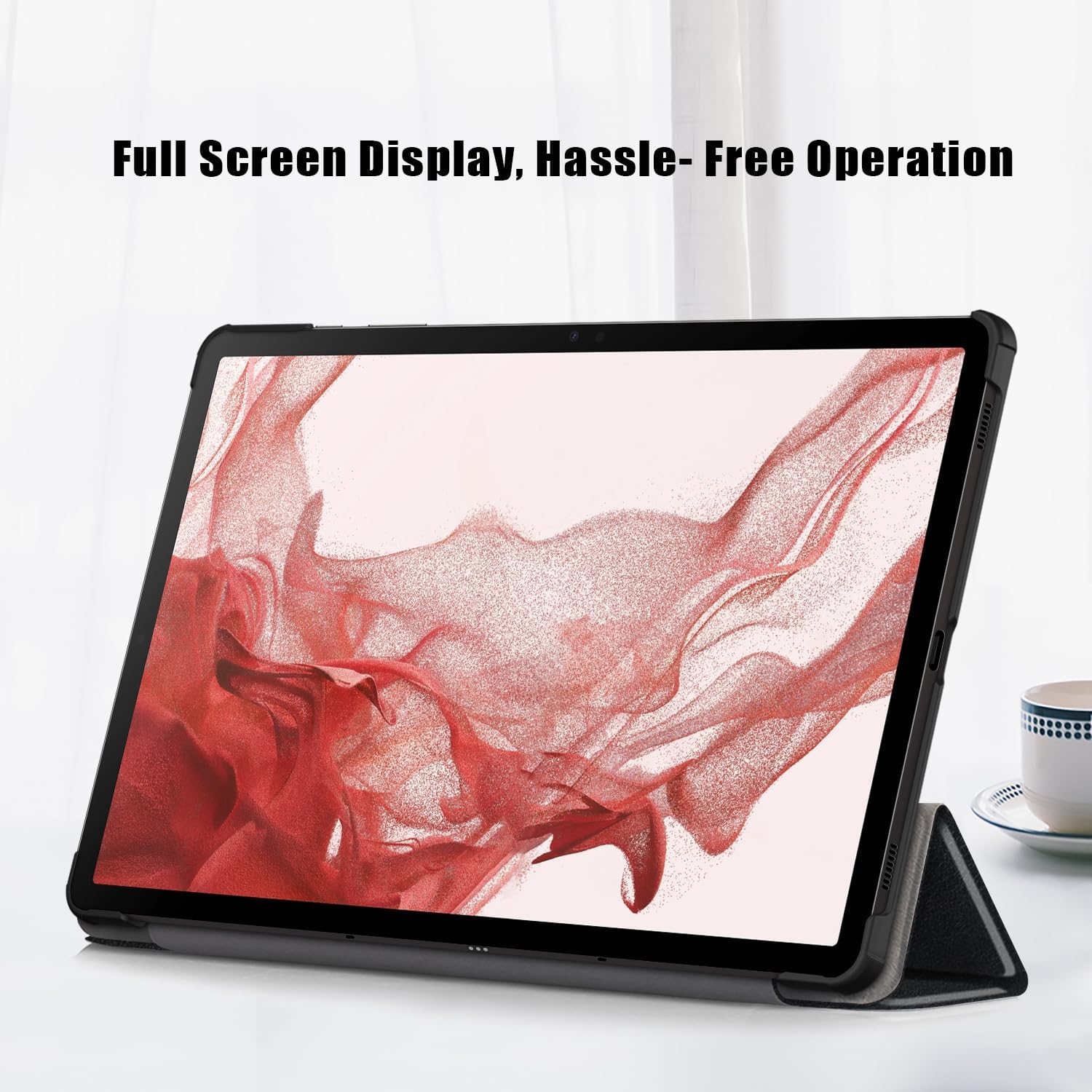 Husa tableta pentru, Samsung Galaxy Tab S9 FE+ / S9 FE Plus 12.4"(SM-X610/X616), auto functie sleep/wake tip stand, Negru