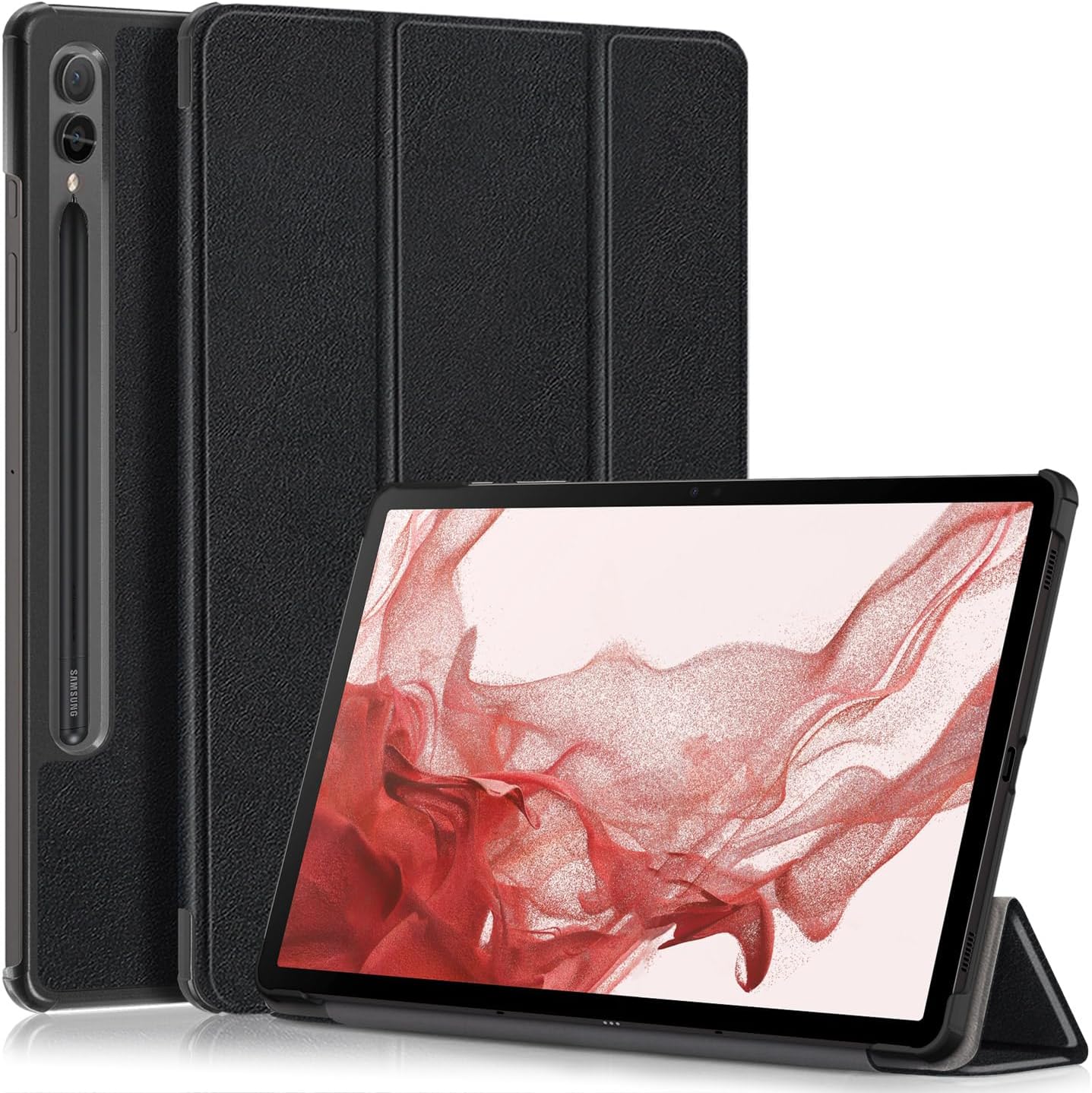 Husa tableta pentru, Samsung Galaxy Tab S9 FE+ / S9 FE Plus 12.4"(SM-X610/X616), auto functie sleep/wake tip stand, Negru