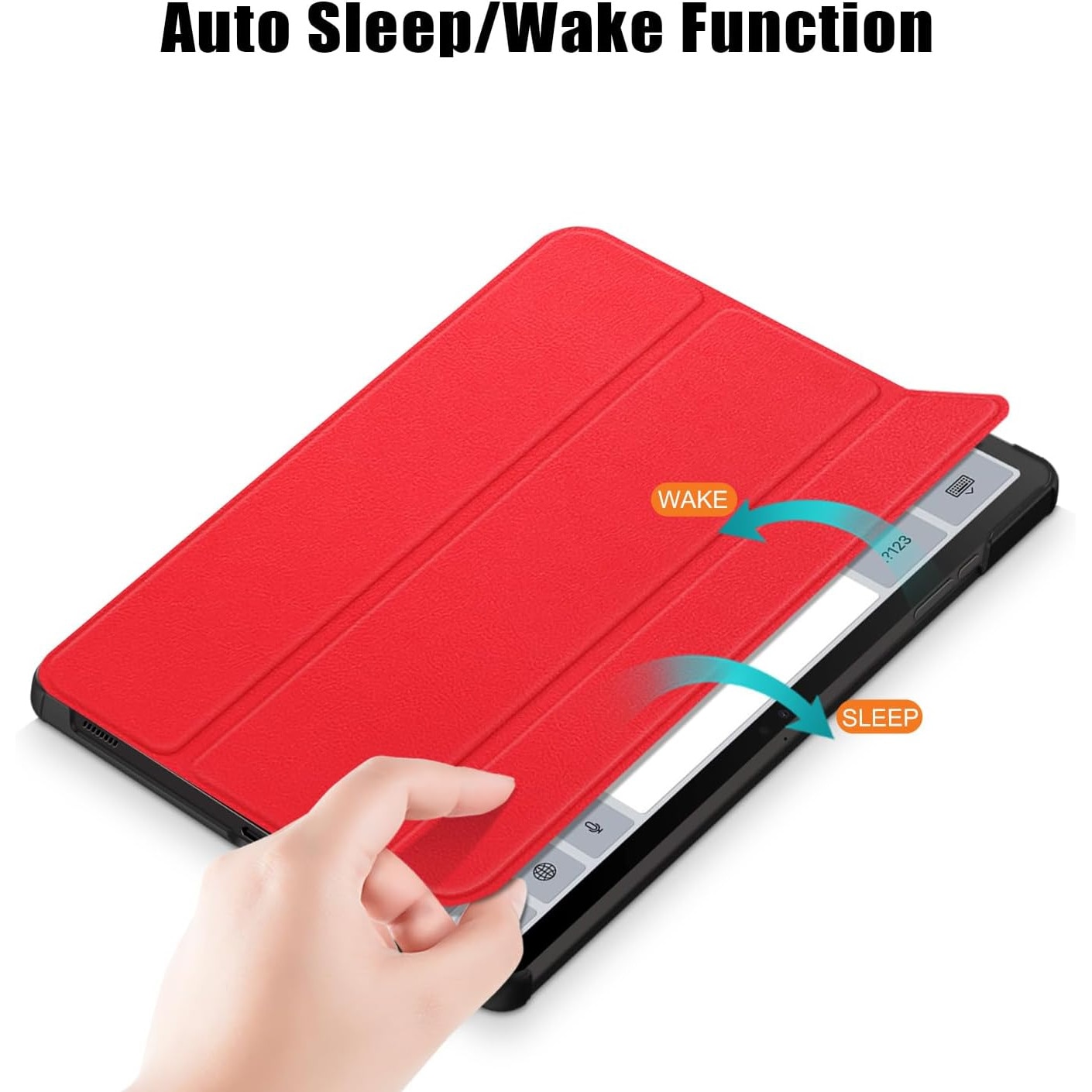 Husa tableta pentru, Samsung Galaxy Tab S9 FE+ / S9 FE Plus 12.4"(SM-X610/X616), auto functie sleep/wake tip stand, Rosu