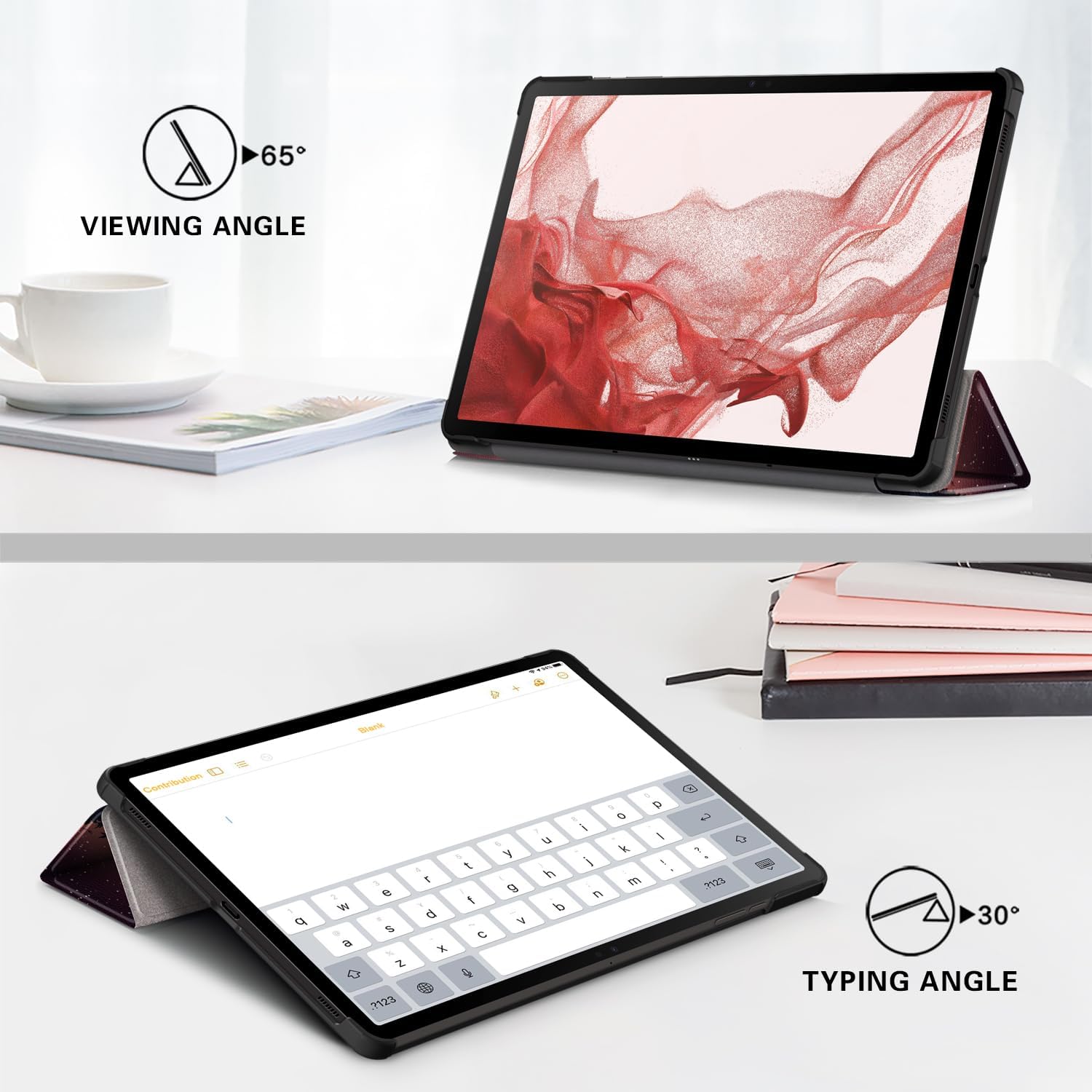 Husa tableta pentru, Samsung Galaxy Tab S9 FE+ / S9 FE Plus 12.4"(SM-X610/X616), auto functie sleep/wake tip stand, Graffiti