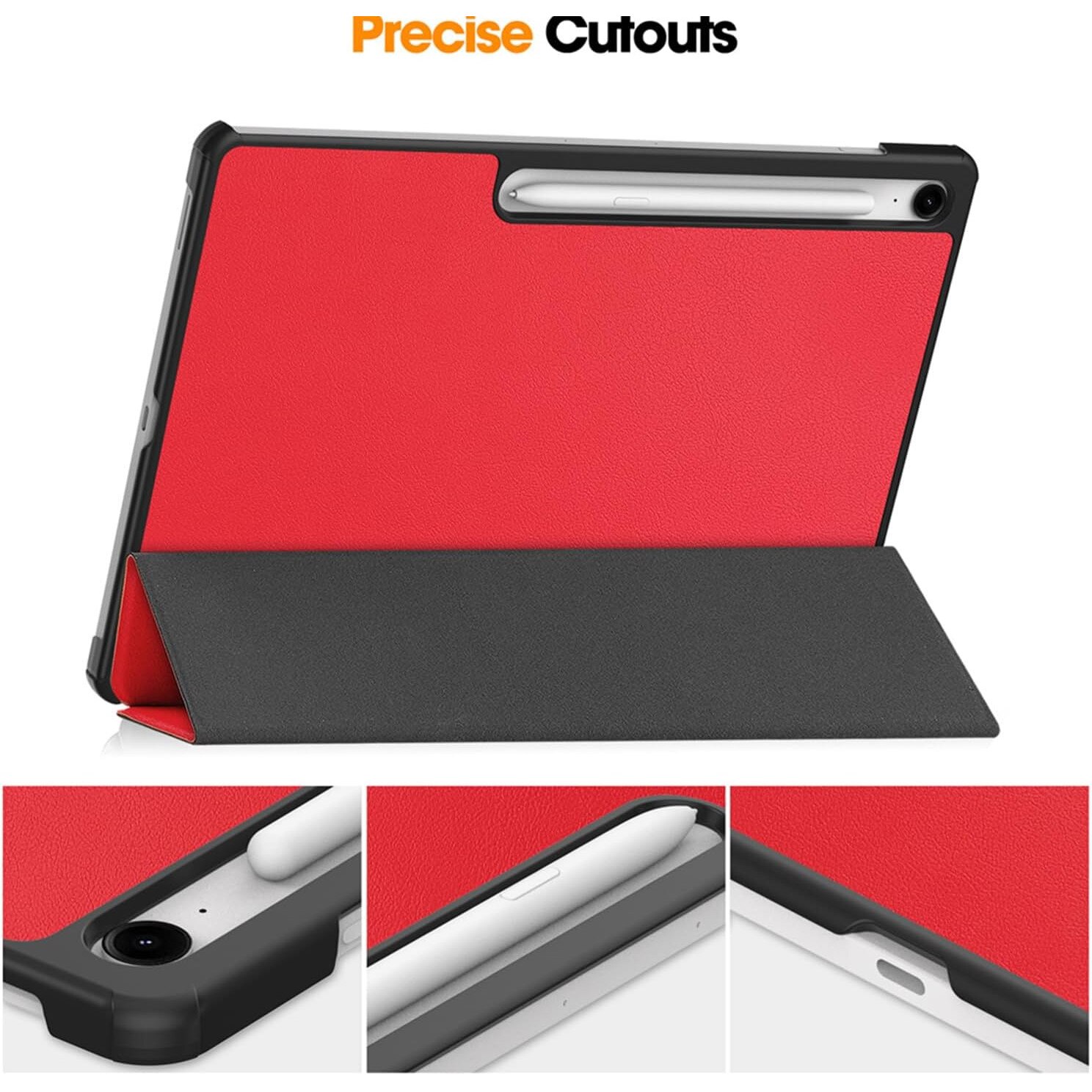 Husa tableta pentru, Samsung Galaxy Tab S10 FE+ 13.1 Inch 2025(SM-X620 / X626 ), auto functie sleep/wake tip stand, Rosu