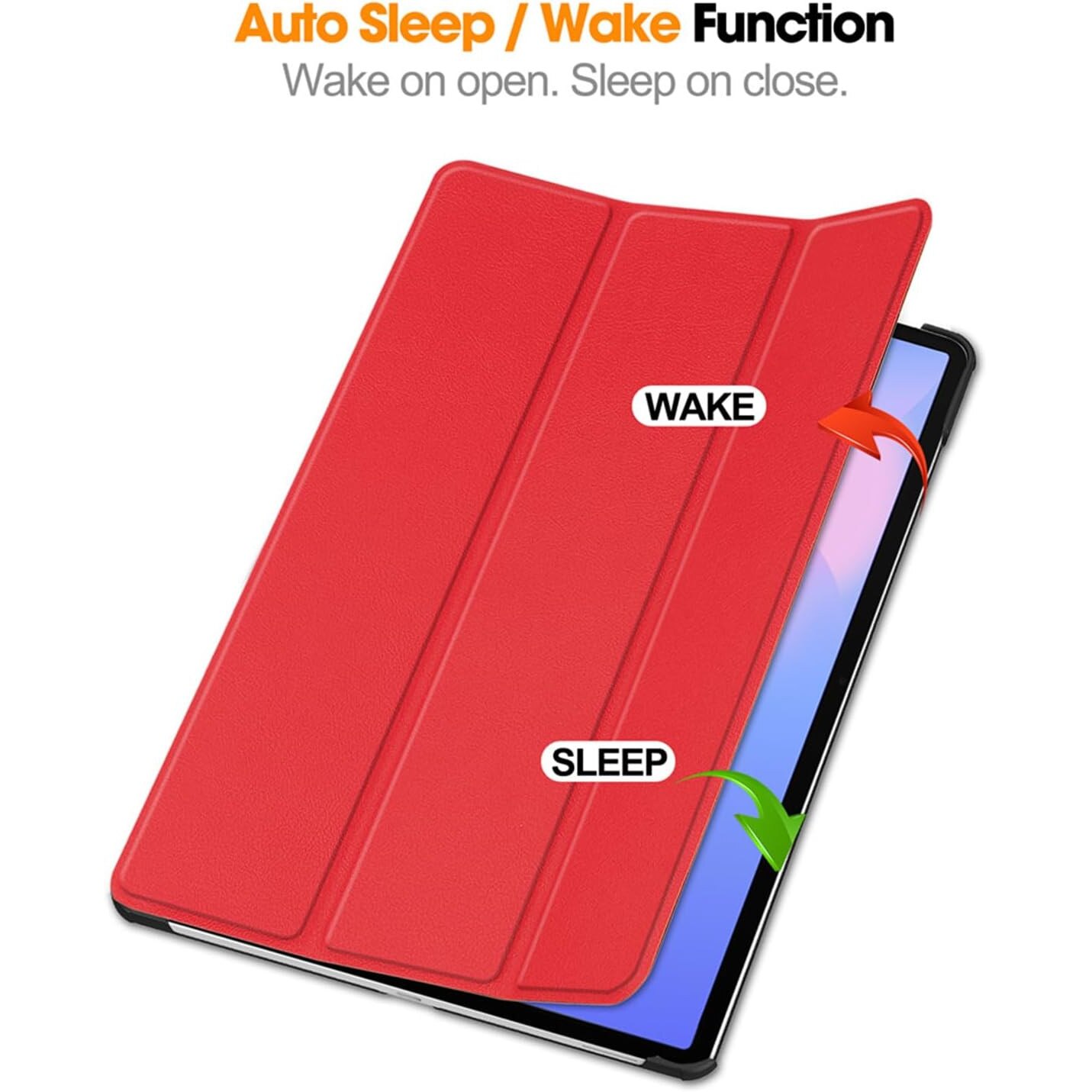 Husa tableta pentru, Samsung Galaxy Tab S10 FE+ 13.1 Inch 2025(SM-X620 / X626 ), auto functie sleep/wake tip stand, Rosu