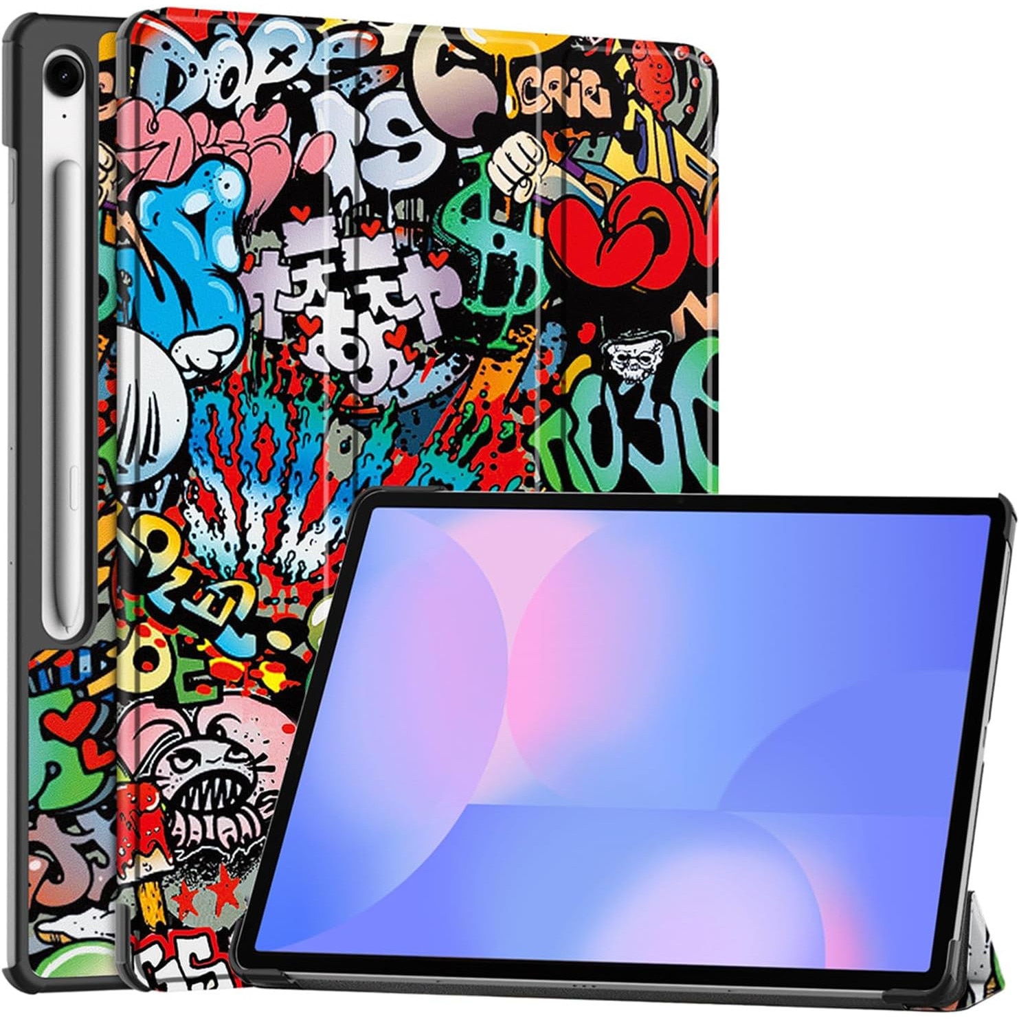 Husa tableta pentru, Samsung Galaxy Tab S10 FE+ 13.1 Inch 2025(SM-X620 / X626 ), auto functie sleep/wake tip stand, Graffiti