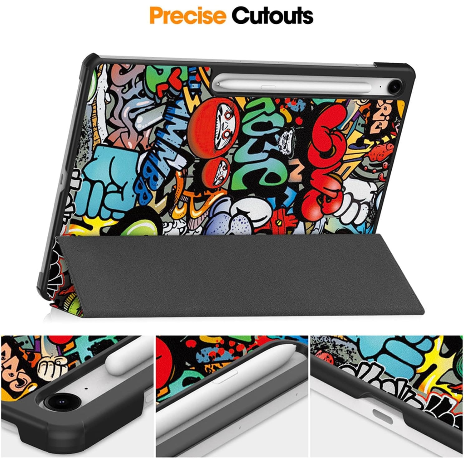 Husa tableta pentru, Samsung Galaxy Tab S10 FE+ 13.1 Inch 2025(SM-X620 / X626 ), auto functie sleep/wake tip stand, Graffiti