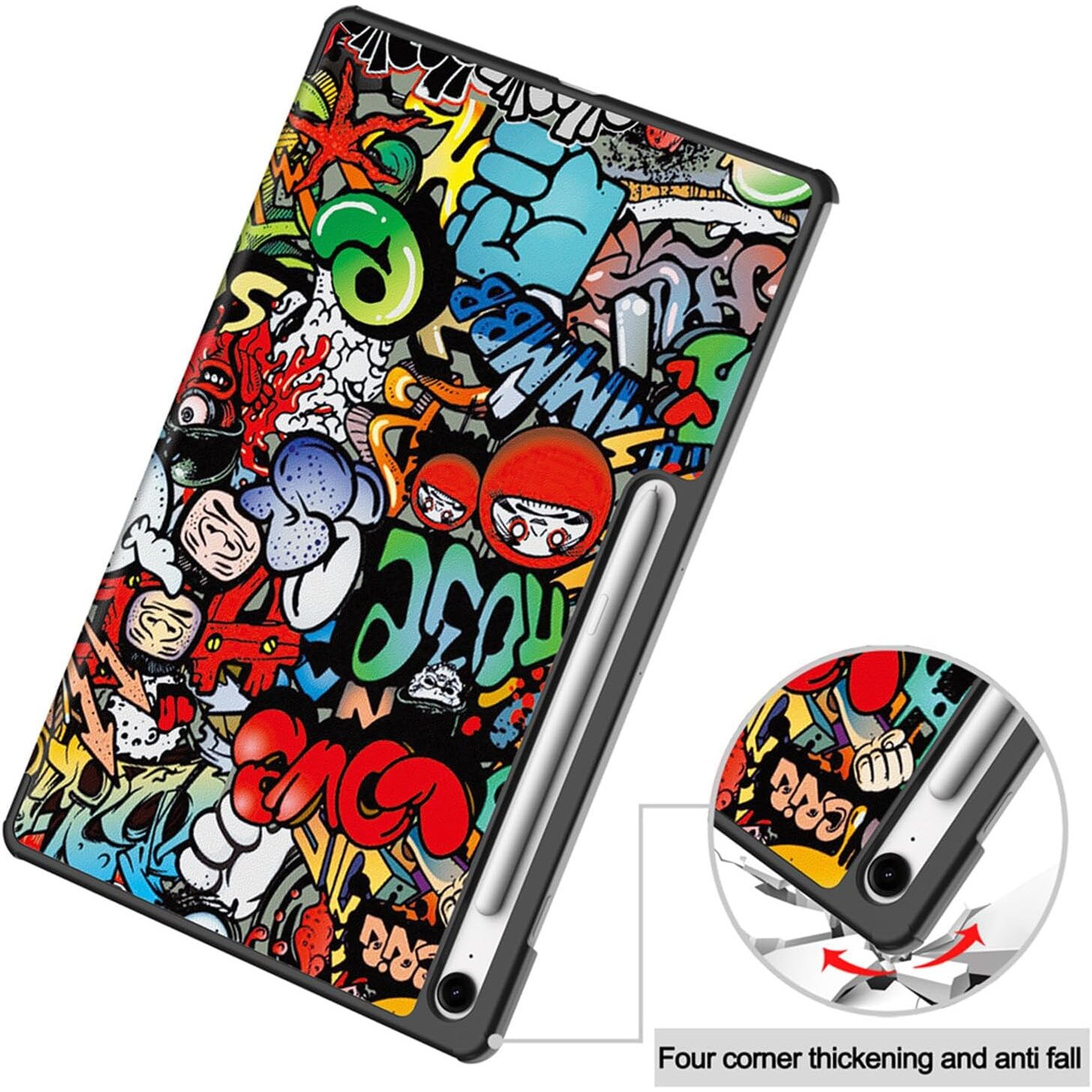 Husa tableta pentru, Samsung Galaxy Tab S10 FE+ 13.1 Inch 2025(SM-X620 / X626 ), auto functie sleep/wake tip stand, Graffiti