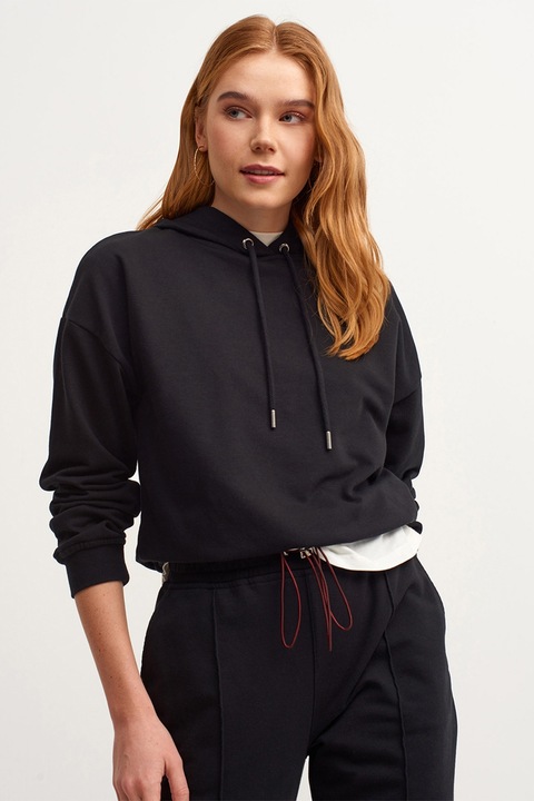 OXXO, Hanorac uni cu maneci cazute, Negru, M