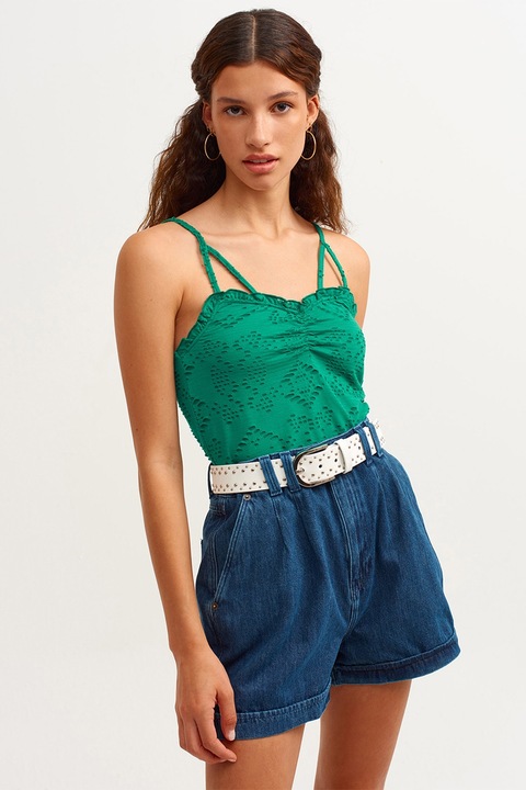 OXXO, Top cu perforatii, Verde