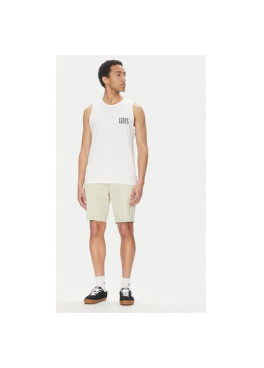 Levi's Ferfi Tank Top S, A7642-0005, Szintetikus, Feher, Fehér