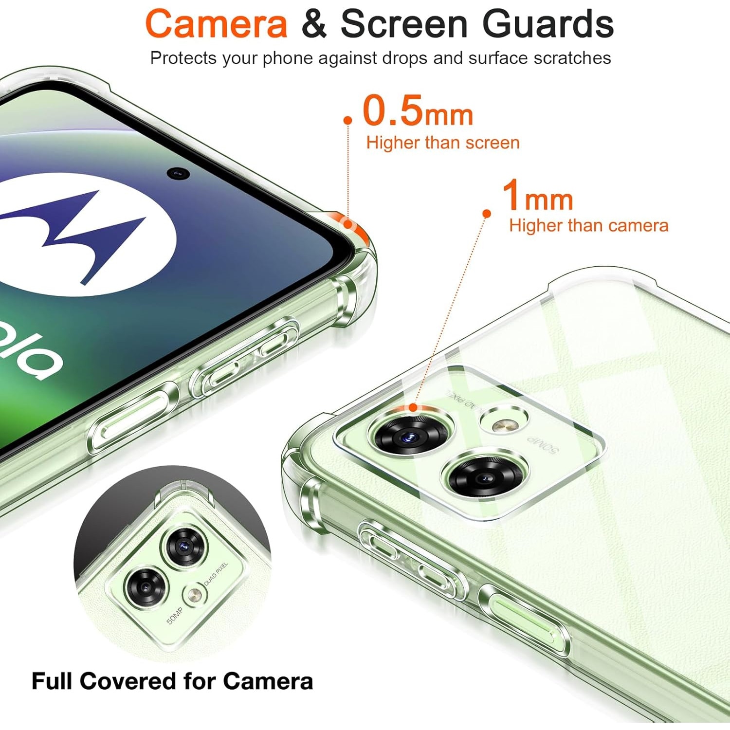 Husa Anti soc, transparenta compatibila cu Motorola G54 5G