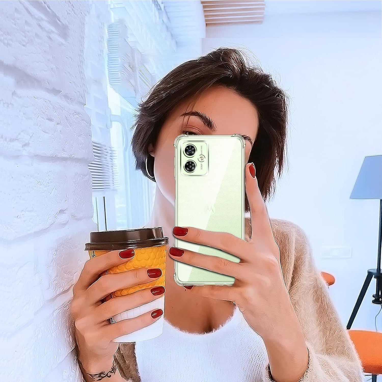 Husa Anti soc, transparenta compatibila cu Motorola G54 5G