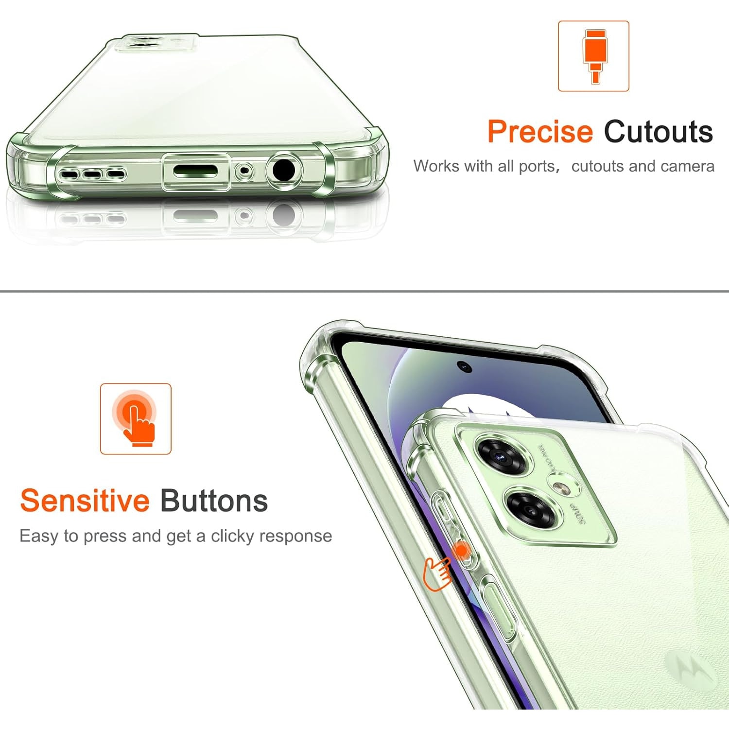 Husa Anti soc, transparenta compatibila cu Motorola G54 5G