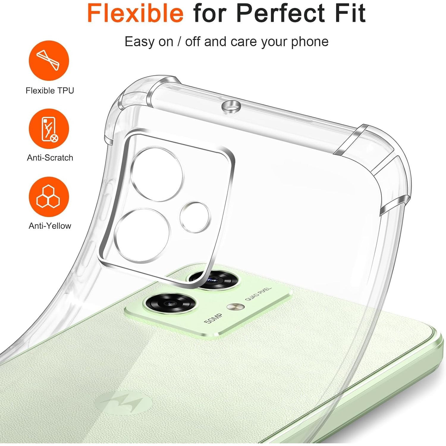 Husa Anti soc, transparenta compatibila cu Motorola G54 5G