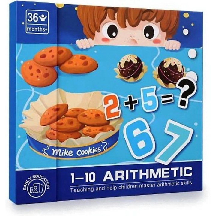 Joc magnetic, Aritmetica distractiva, Montessori, Invatarea matematicii prin joc, 22x1, 5x21 cm