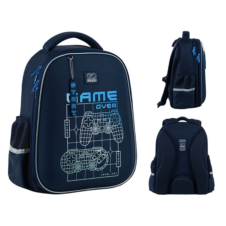 Ghiozdan ergonomic ortopedic, pentru baite, clasa 1-3, design skateboard, 38x28x13cm, GoPack