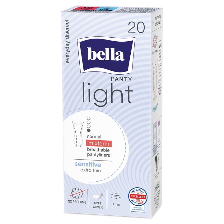 Ежедневни дамски превръзки, Bella Panty Light Sensitive, 20 бр