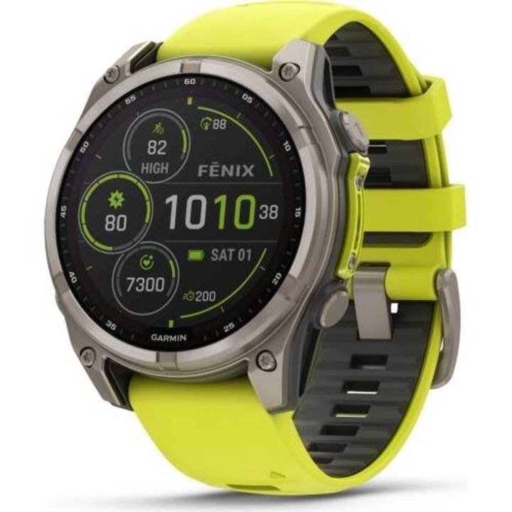 Смарт часовник Garmin Fenix 8 Titanium Yellow