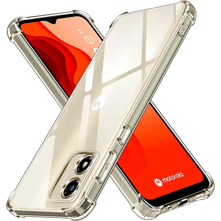 Husa Anti soc, transparenta compatibila cu Motorola E22