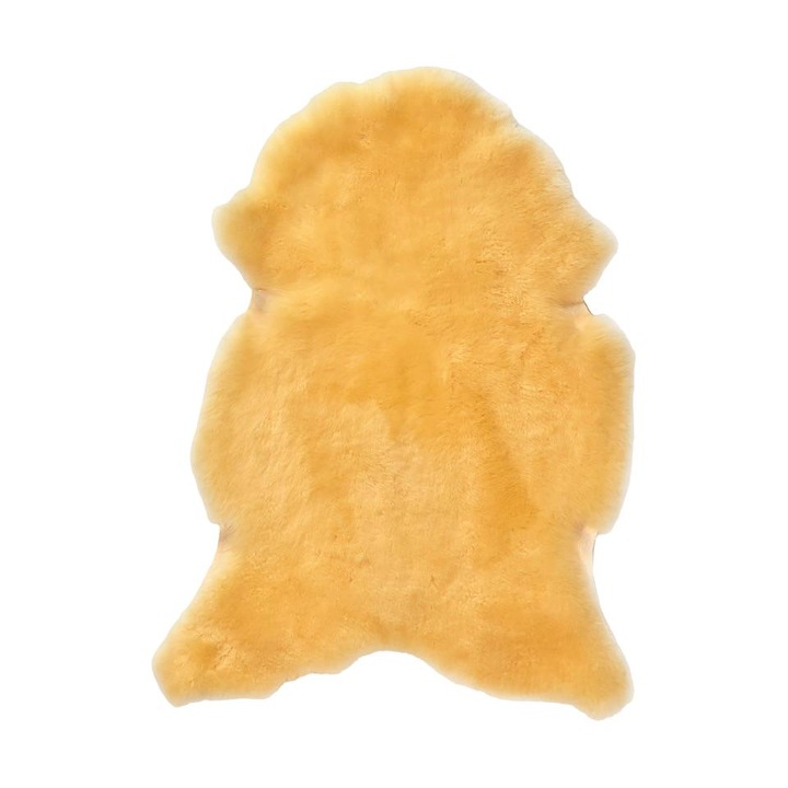 Piele de oaie terapeutica Vanuba 90cm, moale, calduroasa, galben