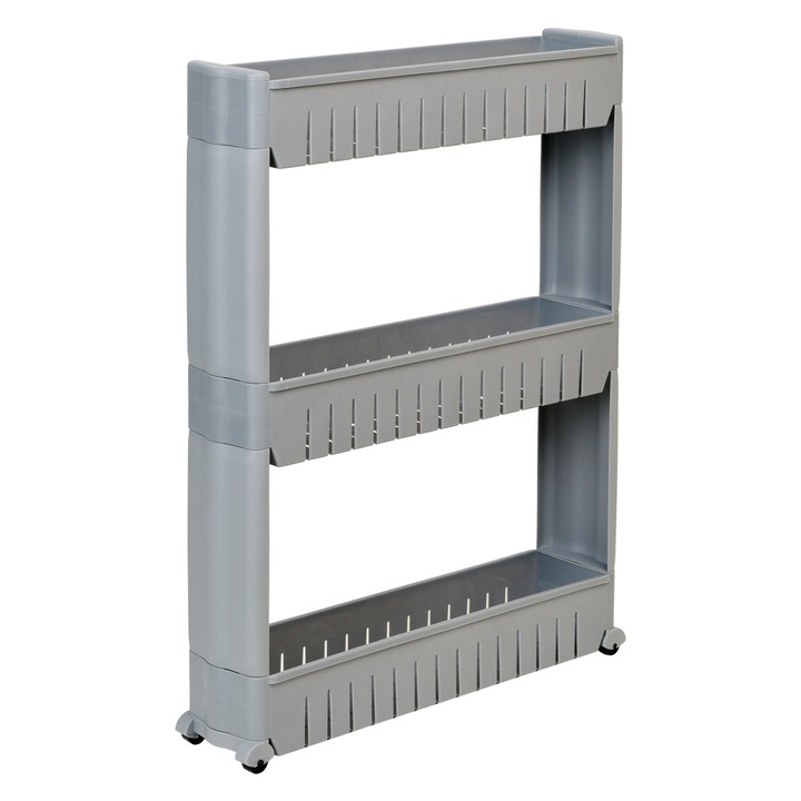 Raft mobil, 3 niveluri, gri, 71x54x12.5cm
