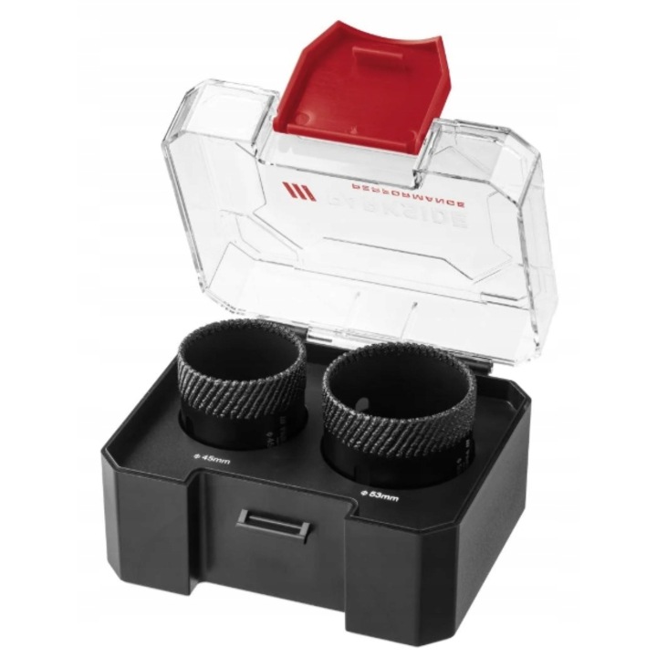 Set de 2 carote diamantate pentru polizor unghiular cu soclu M14, PARKSIDE, Pentru placi, granit, marmura, diametre 45/53 mm