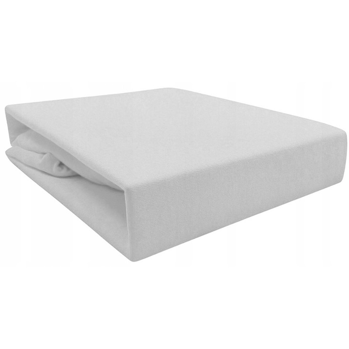 Cearceaf de pat Jersey, 160x200cm, gri, cu elastic