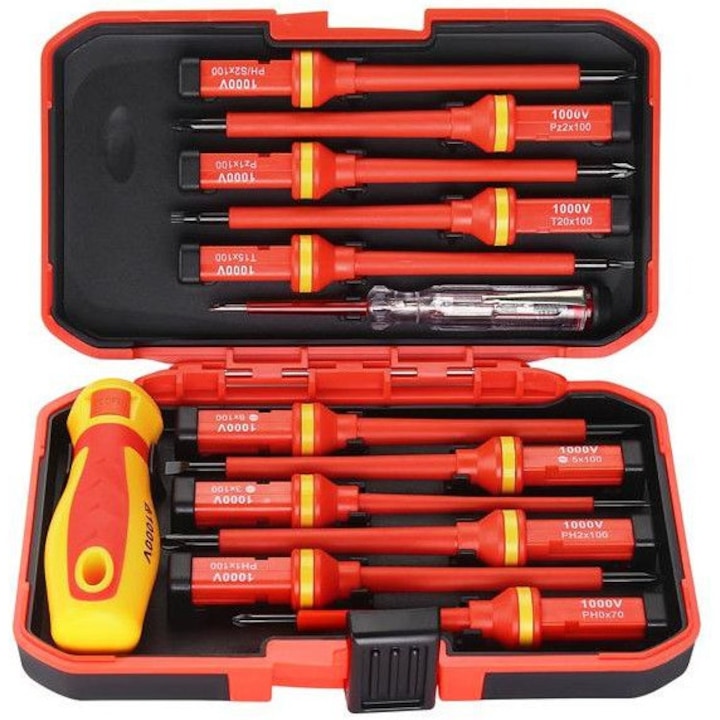 Изолирани отвертки Kraft&Dele, KD5972, 14 броя