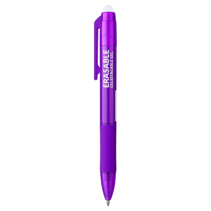 Pix cu gel, Erasable cerneala stergabila 0,7 mm cu radiera – violet