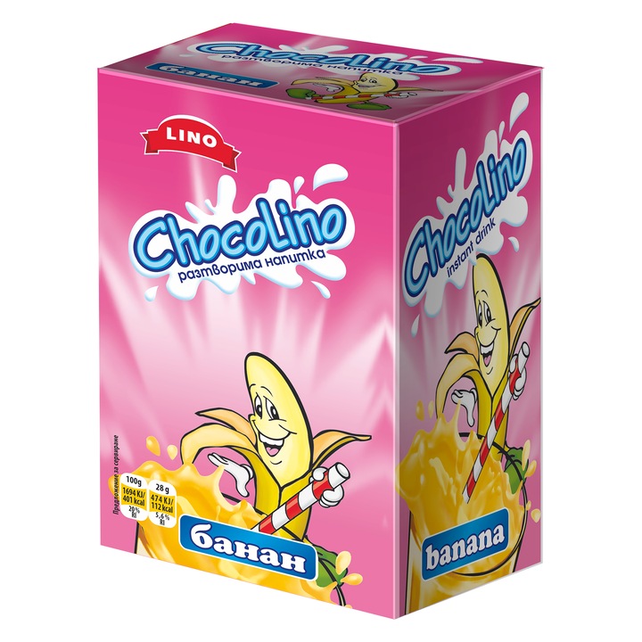 Bautura instant Chocolino, Calda, Aroma de banana, Cutie 10 x 28 g