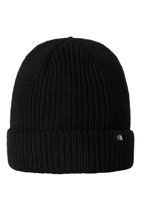 The North Face, Унисекс плетена шапка с лого, Черен, 53-60 CM