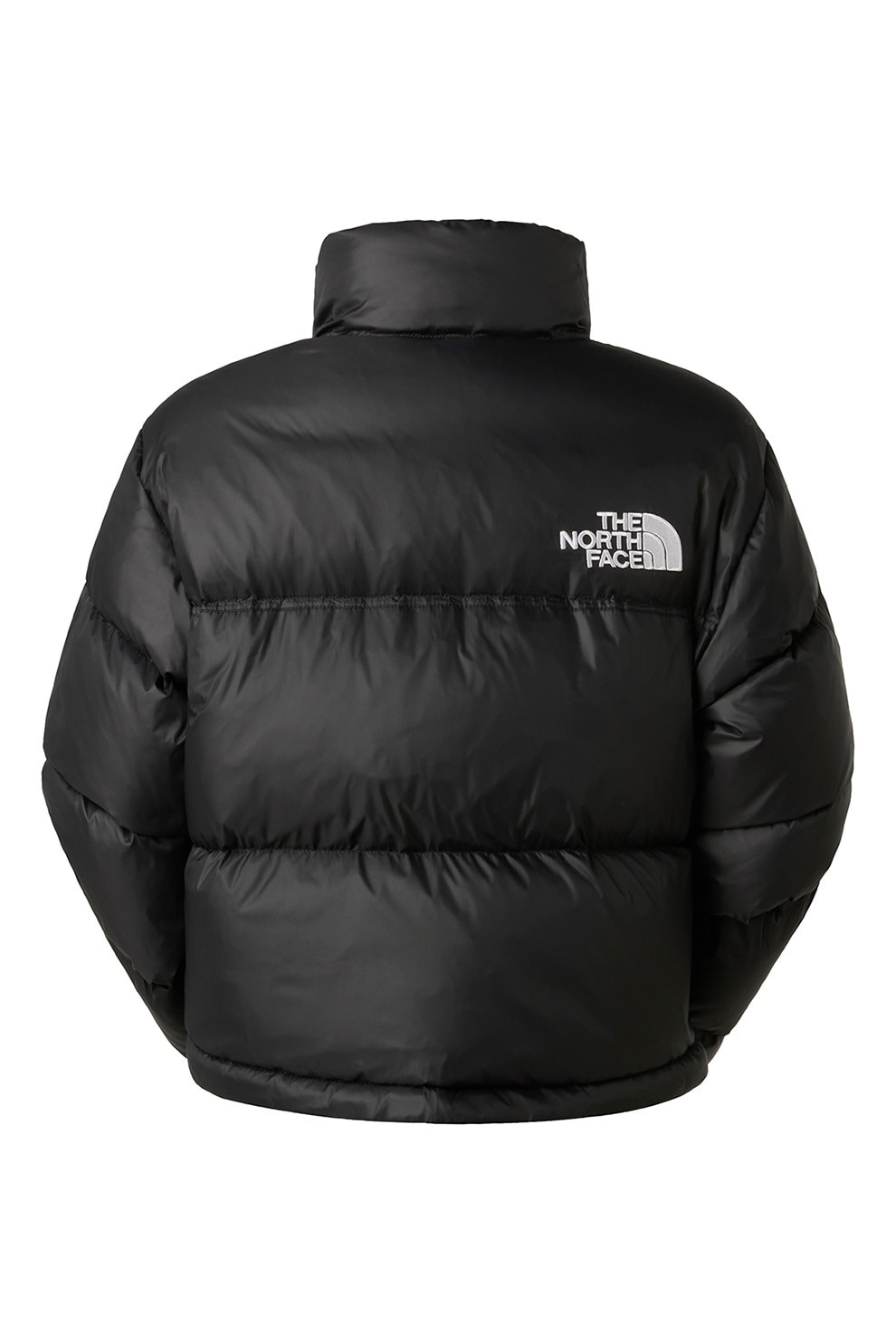 The North Face, Geaca crop cu guler inalt, Negru, Negru stins, XS