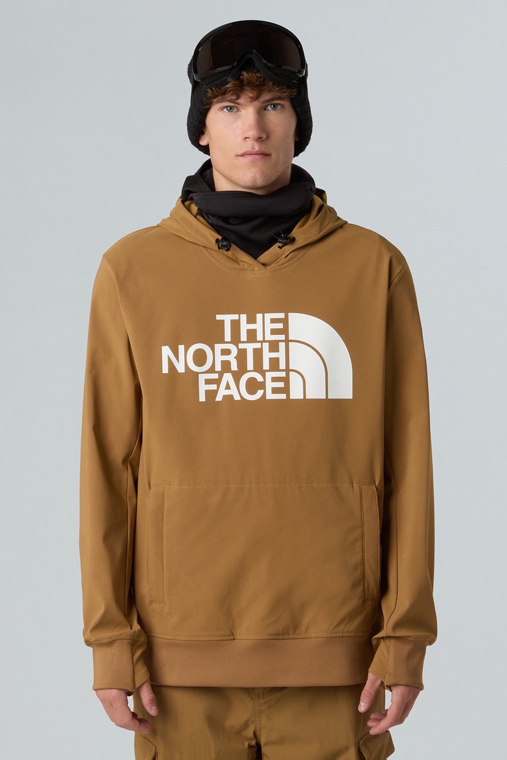 The North Face, Hanorac cu logo si buzunar kangaroo, Alb, Maro