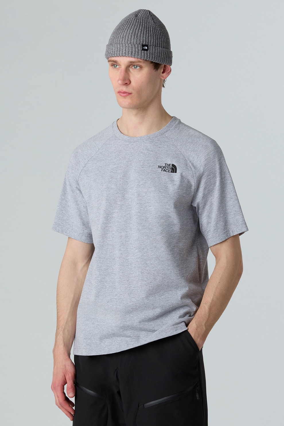The North Face, Tricou cu decolteu rotund, Gri deschis melange, M