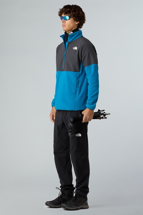 The North Face, Bluza cu fermoar pentru drumetii Glacier, Albastru pastel/Gri