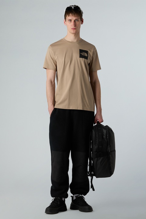 The North Face, Тениска с овално деколте и лого, Бежов