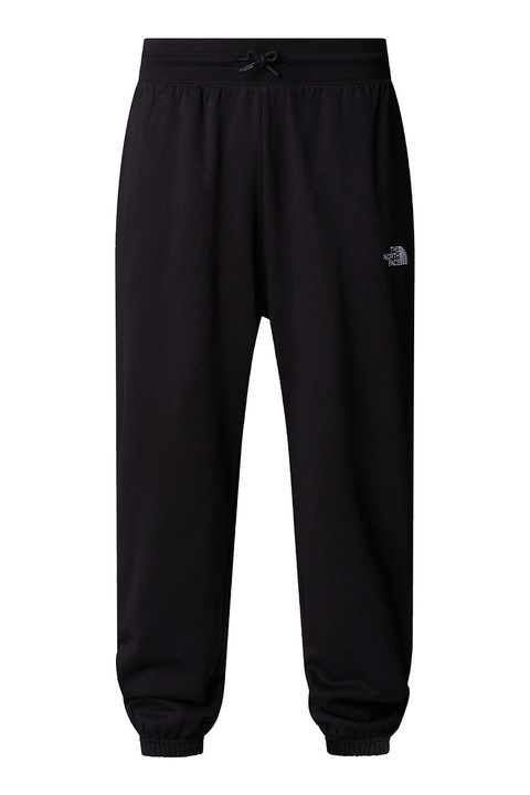The North Face, Pantaloni de trening relaxed fit din amestec de bumbac Essential, Negru/Alb optic