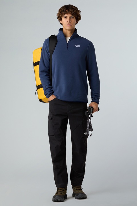 The North Face, Hanorac din material fleece cu fenta scurta cu fermoar pentru trekking Glacier, Bleumarin