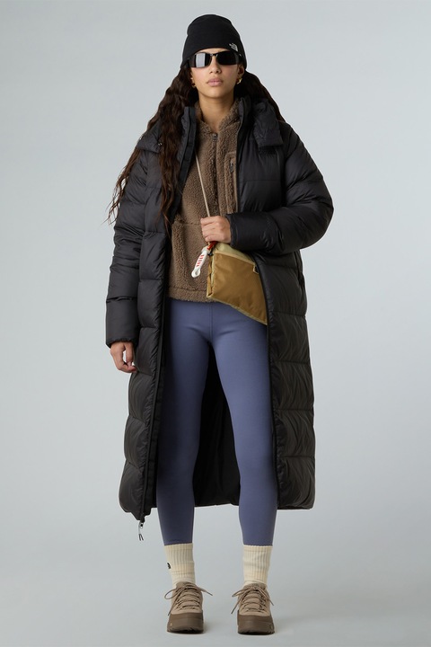 The North Face, Geaca lunga cu finisaj rezistent la apa Hydrenalite City, Negru, S