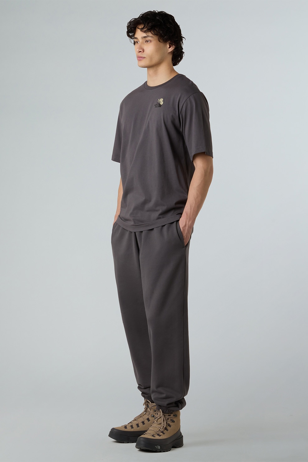 The North Face, Tricou lejer din bumbac Flower Dome, Gri inchis, S