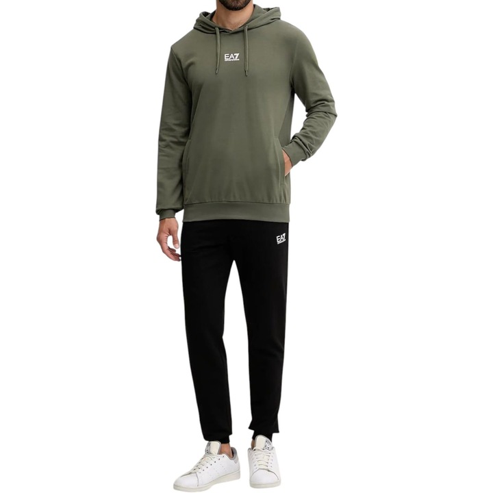 Trening Emporio Armani EA7 Train Core Id PO Hood 47899, Negru/Kaki
