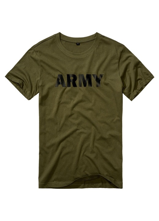 Brandit ARMY férfi póló, organikus pamut, olívazöld/fekete