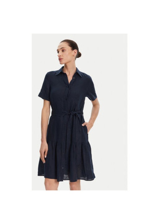 Gant női ing, 4503434, lenvászon, sötétkék, Tengerészkék