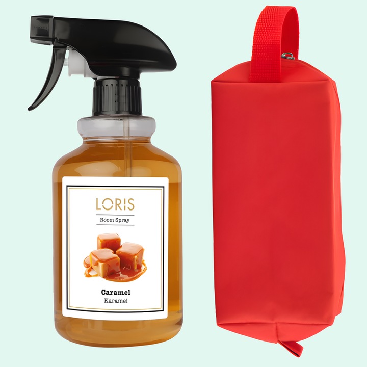 Parfum De Camera Odorizant Spray, pentru casa si auto, cu miros placut persistent, LORIS PARFUM, esenta Caramel, 500 ml
