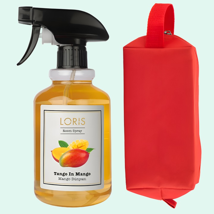 Parfum De Camera Odorizant Spray, pentru casa si auto, cu miros placut persistent, LORIS PARFUM, esenta Mango, 500 ml
