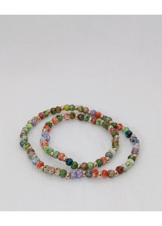 Set bratari Margele Fermecate – Mama-Fiica, multicolore, handmade, elastic confortabil