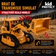 Buldozer Super Realist Cu Telecomanda Pentru Copii KidProtect® PowerTrack Dozer, 1:18, Acumulator, Tractiune 4 x 4, Telecomanda 6 Canale, Brate Ridicare Actionate Electric, Cu Sunete si Lumini, Galben