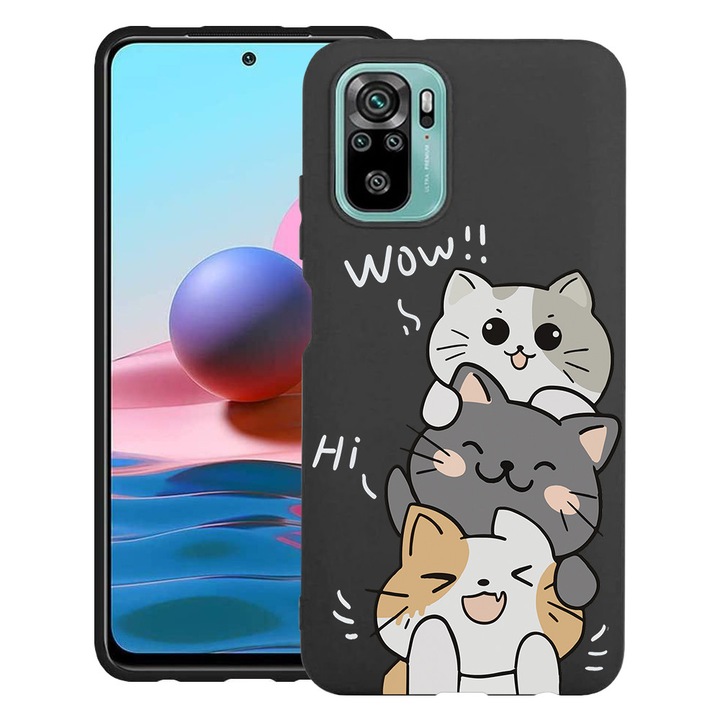 BestCase® Husa Slim Silicon pentru Xiaomi Redmi Note 10 Pro / Note 10 Pro Max, Cat Wow, 1396566 B 1855