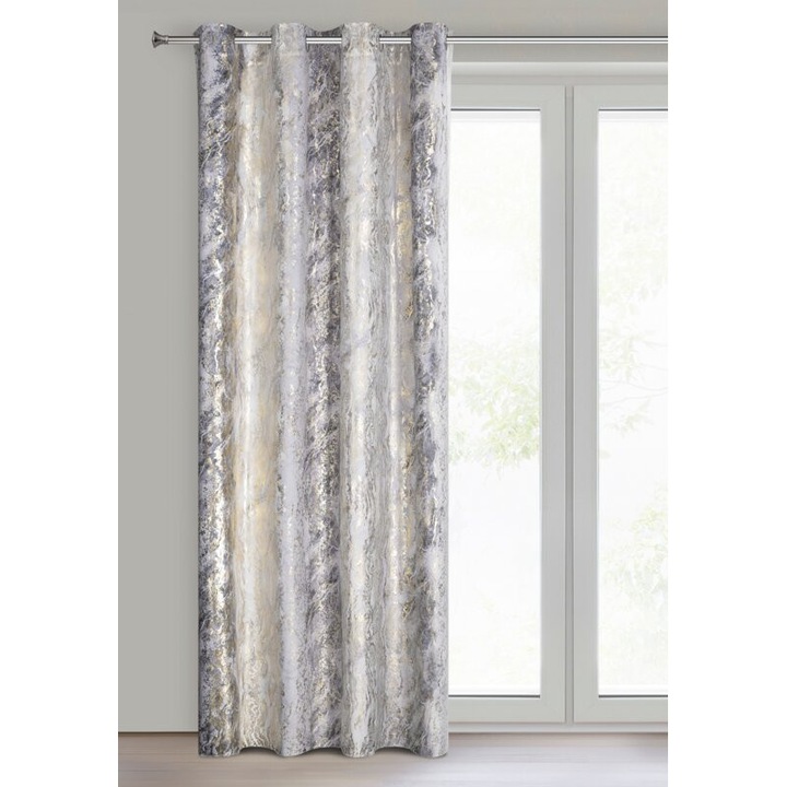 Перде, Eurofirany, Sofi, 135x250см, шампанско сребристо, полиестер, с халки