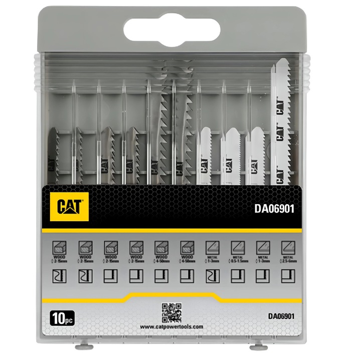 Zestaw brzeszczoturi 10 buc CAT pentru lemn si metal, T-Trzpien, HSS, 50CrV